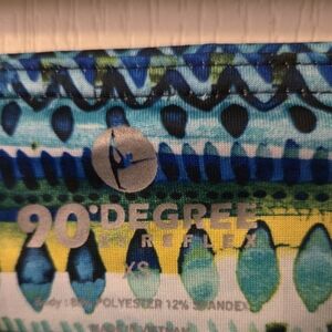90 Degree By Reflex Blue and Green Patterned Leggings